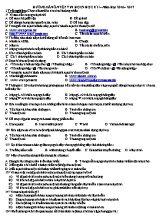 Đề cương ôn tập học kì I môn Tin học lớp 9 - Năm học 2016-2017